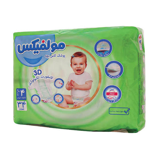 پوشک کودک سایز 4 مولفیکس - 34 عدد
